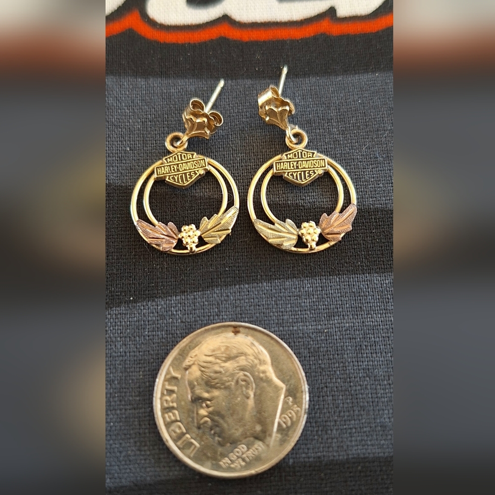 Harley Davidson Gold Earrings